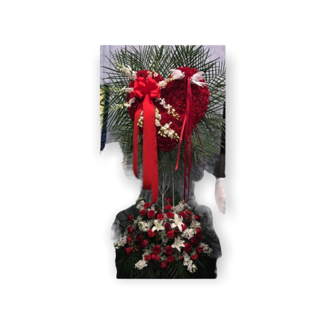 Red Heart With White Dendrobium Break