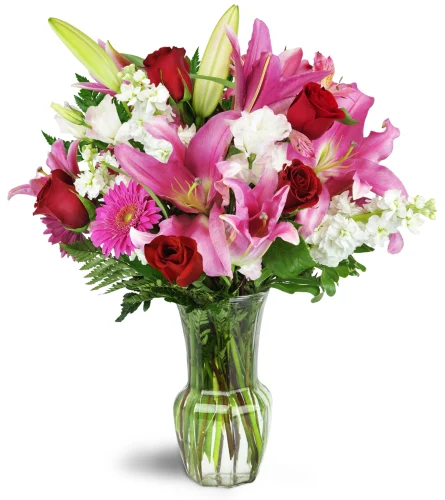 Blushing Heart-Heartfelt bouquet with blushing hues for expressing love