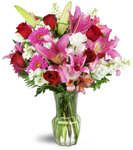 Blushing Heart-Heartfelt bouquet with blushing hues for expressing love