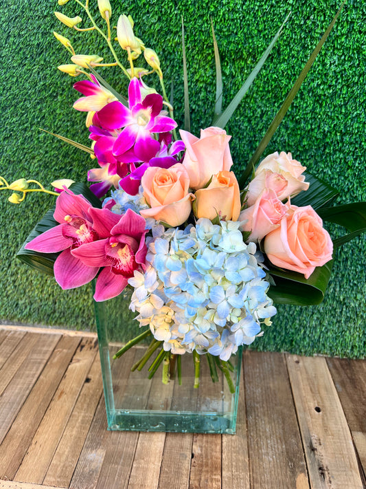 Young Love-Cheerful and colorful flower arrangement for a playful anniversary celebration